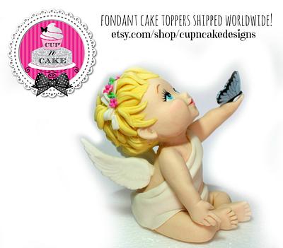 Angel baby fondant cake topper - Cake by Danielle Lechuga