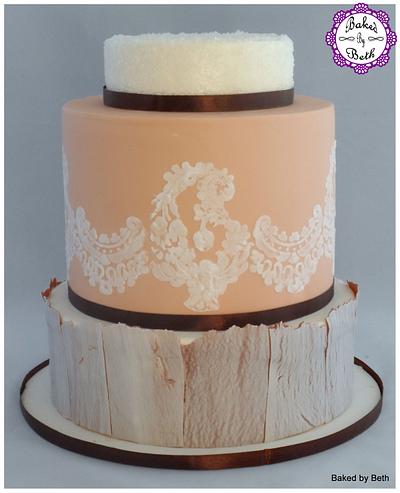 Wood Panels and Stencil - Cake by BakedbyBeth