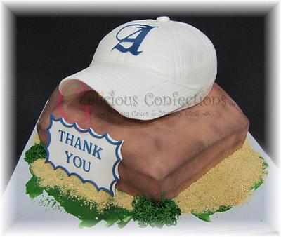 Baseball cap & base - Cake by Geelicious Confections