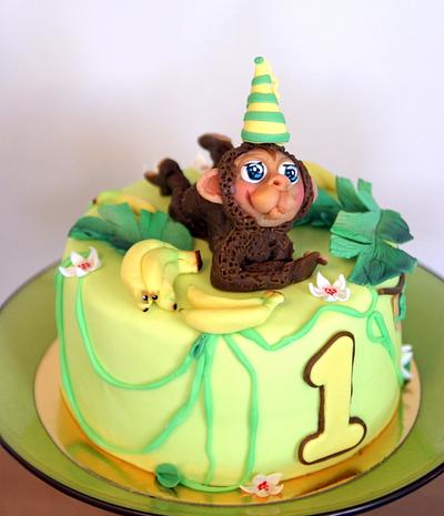 Banana cake with monkey - Cake by Anastasia Krylova