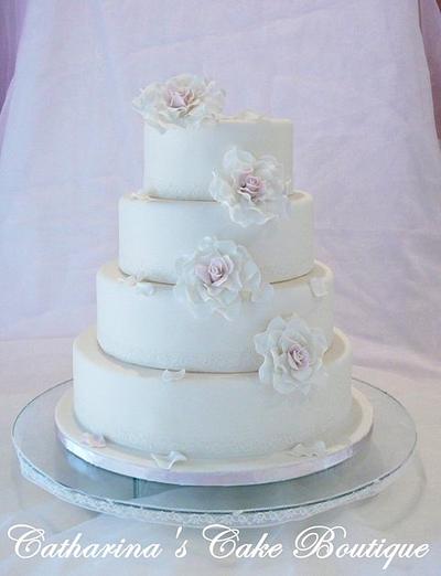 Romantic Elegant wedding cake - Cake by Catharinascakes