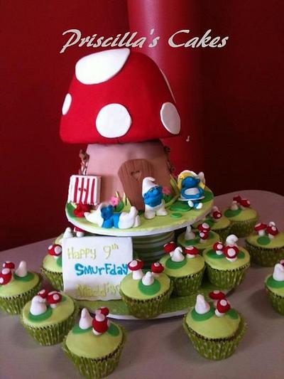 Smurf Cake - Cake by Priscilla's Cakes