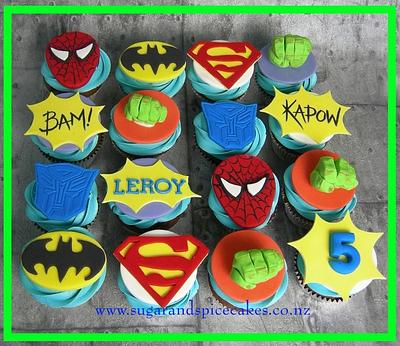 Super Hero Cupcakes - Cake by Mel_SugarandSpiceCakes
