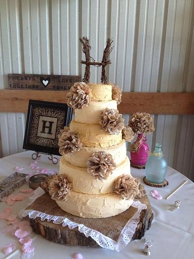 Shabby /country chic wedding cake - Cake by Sweet cakes by Jessica 