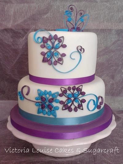 Cake with Quilled Design - Cake by VictoriaLouiseCakes