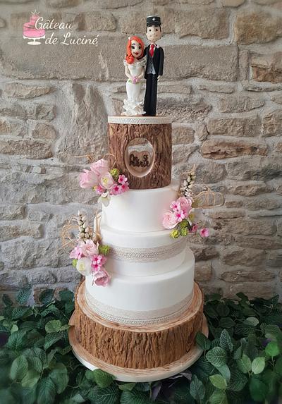Rustic wood effect wedding cake  - Cake by Gâteau de Luciné