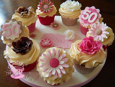 Floral Theme Cupcake Board - Cake by Glenys Talbot