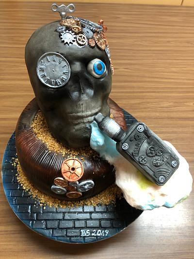 Skull with e-cig - Cake by Birgit