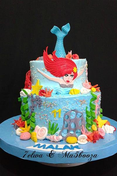 Mermaid cream cake - Cake by Zahraa Fayyad