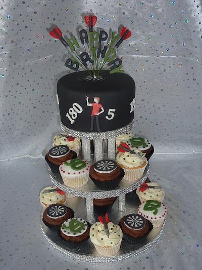 Men's Dart Theme Cupcakes/Cake - Cake by irisheyes