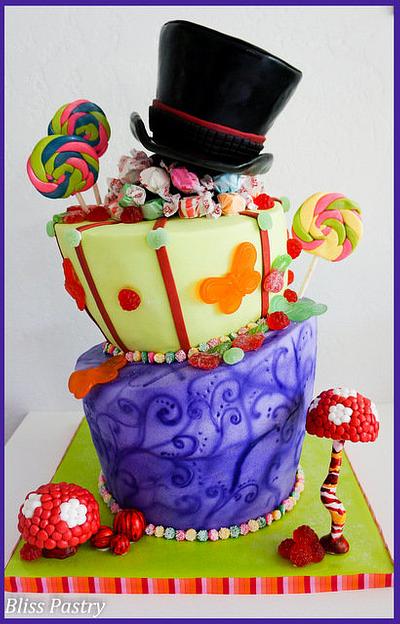 Wonka Inspired Topsy Turvy - Cake by Bliss Pastry
