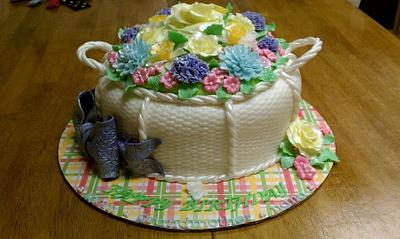 Flower Basket Cake - Cake by Peggy