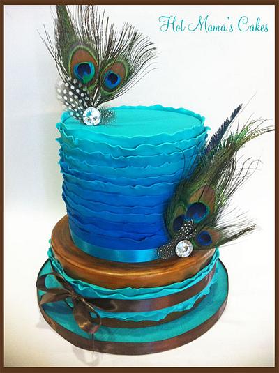 Peacock inspired cake - Cake by Hot Mama's Cakes