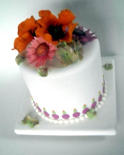 Simple and Bright Birthday - Cake by Kara Andretta - Kara's Couture Cakes