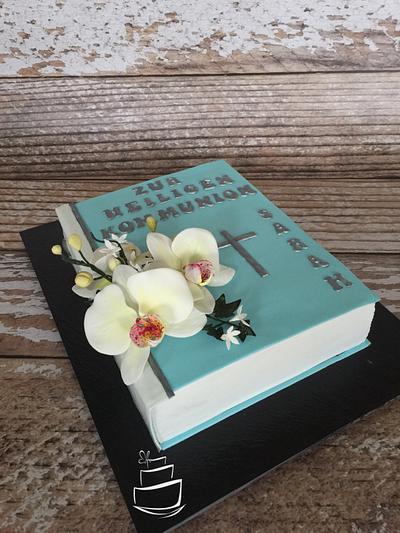first communion cake book orchids - Cake by ButterflyCakes 