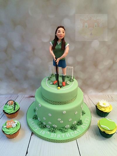 Hockey player - Cake by Elaine - Ginger Cat Cakery 
