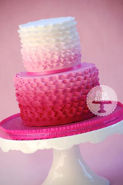 Pink Ombre Ruffles - Cake by Lesley Wright