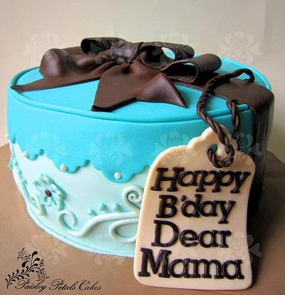 Turquoise Hat Box Cake - Cake by Paisley Petals Cakes