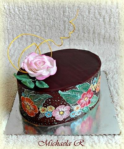 Hand painted on ganache - Cake by Mischell