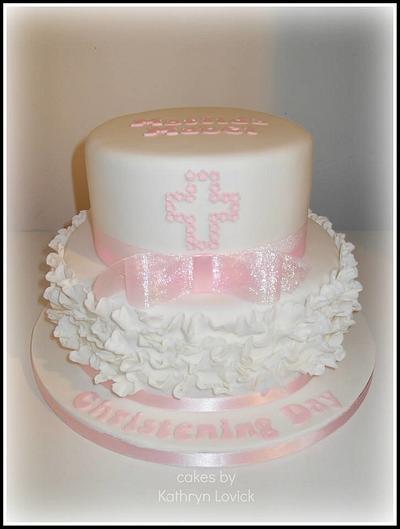 frilly christening - Cake by kathryn lovick