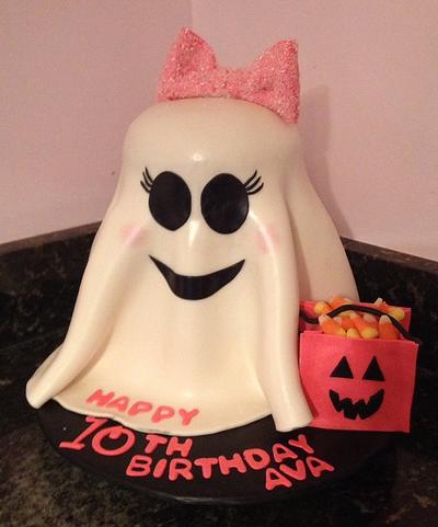 'Cute' Ghost cake - Cake by Chrissa's Cakes