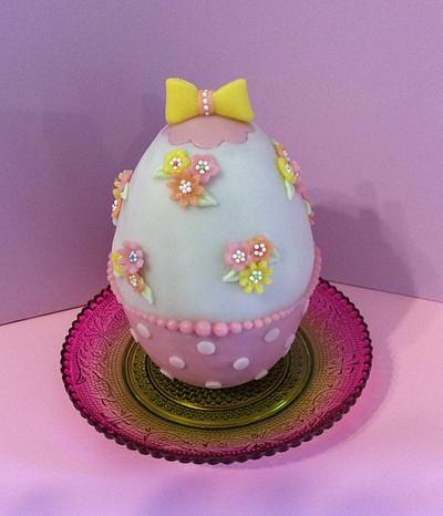 Easter egg with colorful small flowers. - Cake by My Sweet World_Elena