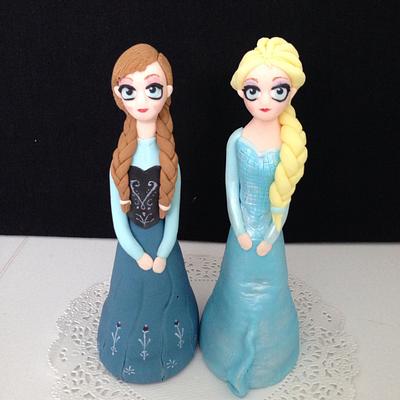 Princess Anna and Elsa cake topper - Cake by R.W. Cakes