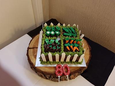80th garden cake - Cake by Maggie