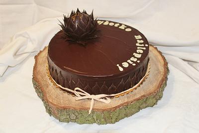 Chocolate cake with chocolate flower - Cake by Sugar Witch Terka 