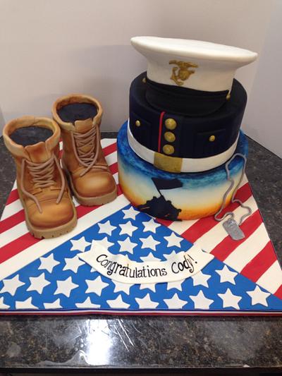 Graduation cake for soon -to -be Marine - Cake by Melanie Mangrum