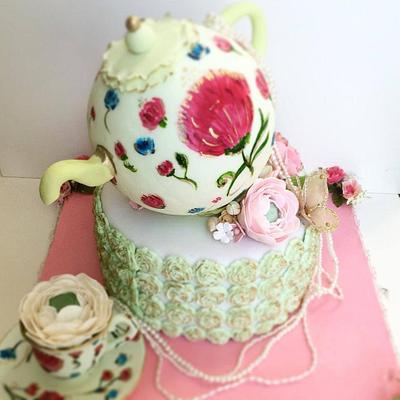 Tea party cake  - Cake by Shafaq's Bake House