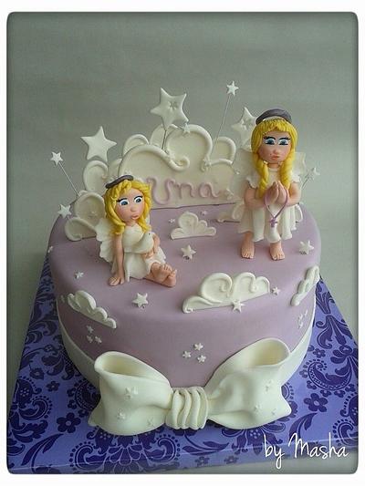 Cute angels christening cake - Cake by Sweet cakes by Masha