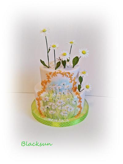 Hand painted daisies - Cake by Zuzana Kmecova