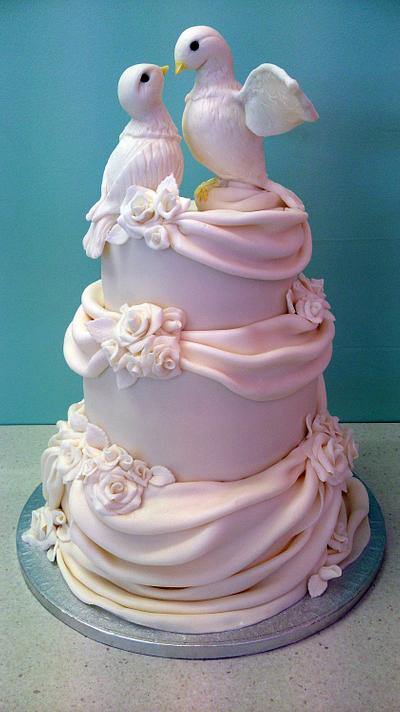 3 Tier Doves Wedding Cake - Cake by Hayley-Jane's Cakes