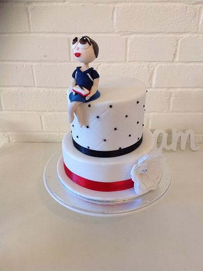 Figure on two tiered cake - Cake by Kathy Cope