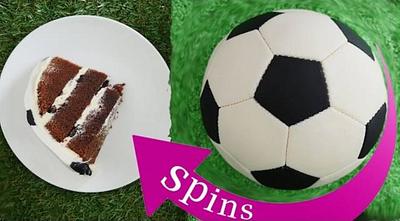 Spinning Soccer Ball (Football) Cake - Cake by HowToCookThat