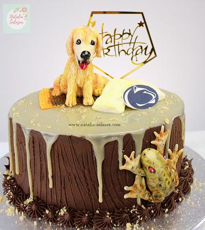 Dog and frog cake| Natalia Salazar  - Cake by Natalia Salazar