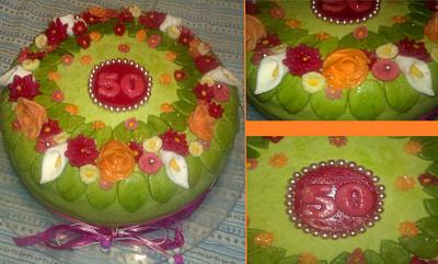 Flower 50th cake - Cake by Papp Kata Nóra