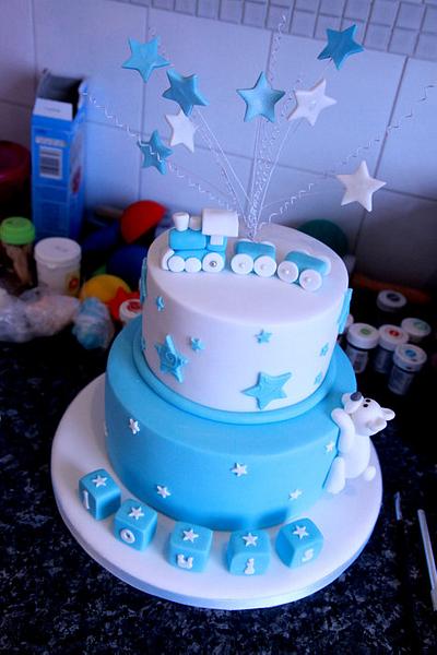 Two tiered Christening cake - Cake by Ginny