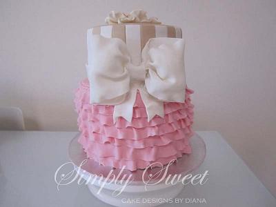 Baby Shower Cake - Frills and Stripes - Cake by Diana