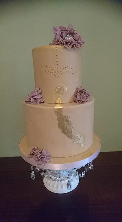 Gold Leaf Wedding - Cake by Jennie