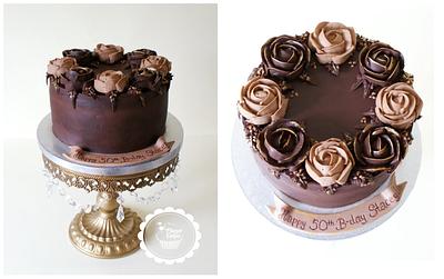 Chocolate Buttercream roses - Cake by Planet Cakes