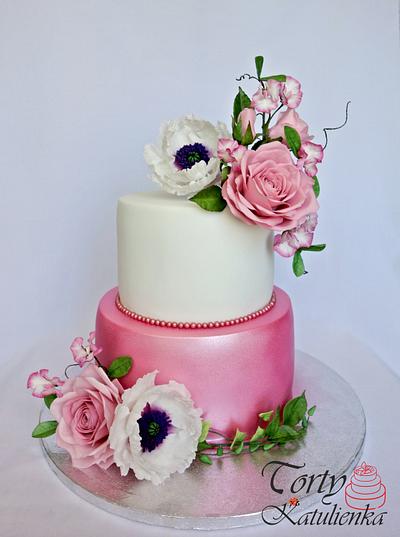 Pink Wedding Cake - Cake by Torty Katulienka