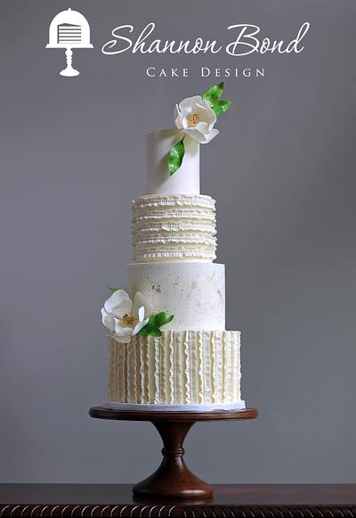 Buttercream Ruched Ruffles - Cake by Shannon Bond Cake Design