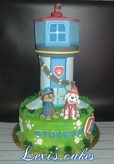 paw patrol dogs tower cake - Cake by alexialakki