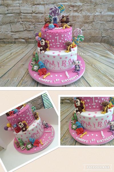 1st Birthday CBeebies character girly cake - Cake by Sweet Lakes Cakes