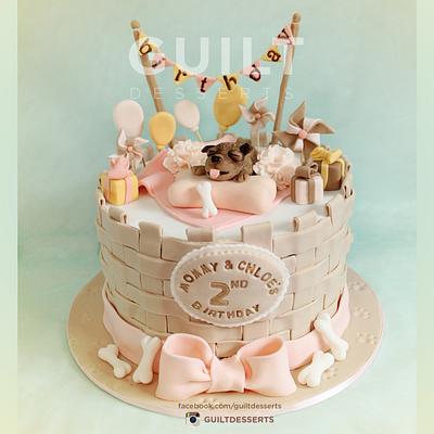 Cute Puppy Birthday Cake - Cake by Guilt Desserts