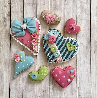 Gorjuss themed hearts - Cake by sansil (Silviya Mihailova)