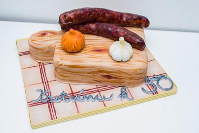 Sausages on the wooden board - Cake by SweetdreamsbyNika