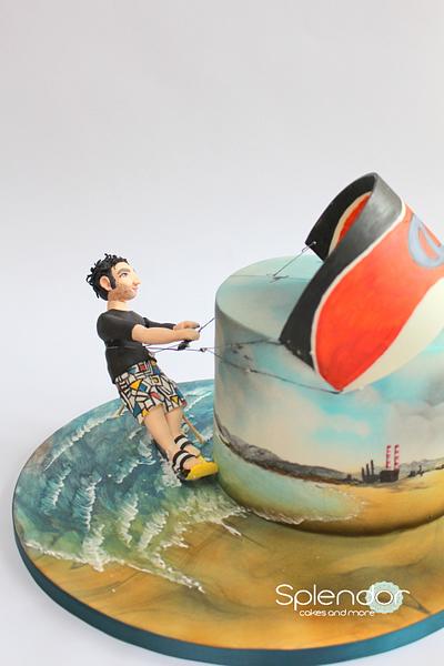 Kitesurfing off Dollymount beach in Dublin Bay - Cake by Ellen Redmond@Splendor Cakes